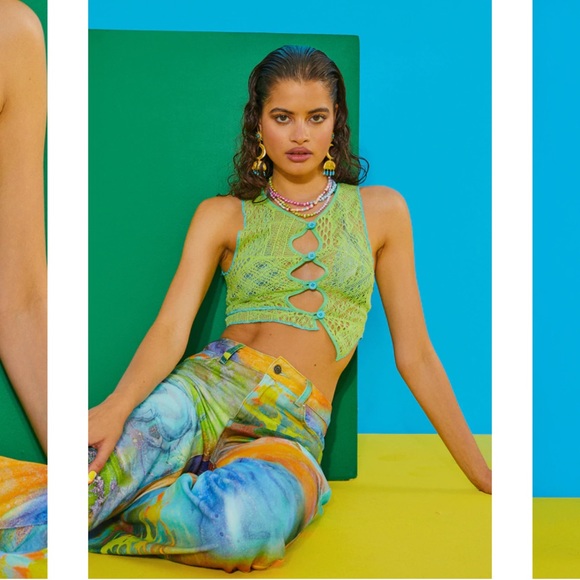 JADED LONDON GREEN KNIT TOP - NWT - Picture 5 of 7